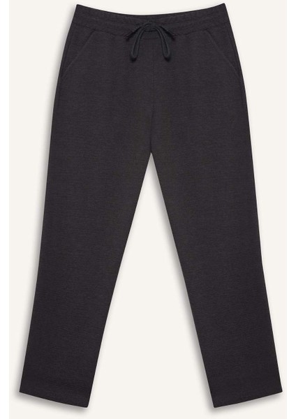 Regular Fit Cepli Düz Paça Dokulu Eşofman Altı D7603AX25SP