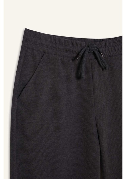 Regular Fit Cepli Düz Paça Dokulu Eşofman Altı D7603AX25SP