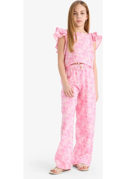 Kız Çocuk Desenli Kısa Kollu Bluz D7881A825SM