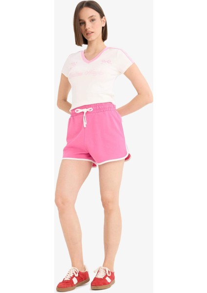 Coool Regular Fit Beli Lastikli Bağcıklı Kalın Mini Şort A6224AX25SM