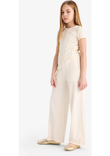 Kız Çocuk Wide Leg Geniş Bol Paça Beli Lastikli Eşofman Altı C1180A825SM