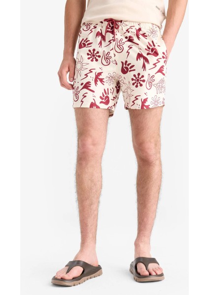 Desenli File Astarlı Kısa Boy Deniz Şortu E1028AX25HS