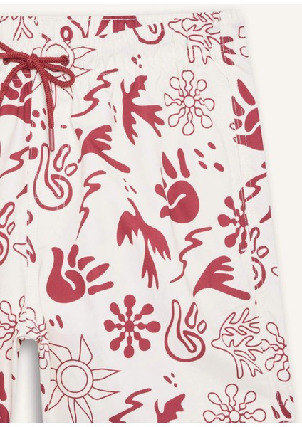 Desenli File Astarlı Kısa Boy Deniz Şortu E1028AX25HS