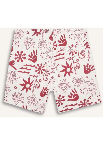 Desenli File Astarlı Kısa Boy Deniz Şortu E1028AX25HS