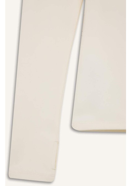 Fit Standart Fit Dik Yaka Fermuarlı İçi Yumuşak Tüylü Sporcu Uzun Kollu Tişört