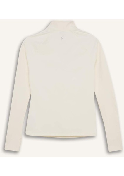 Fit Standart Fit Dik Yaka Fermuarlı İçi Yumuşak Tüylü Sporcu Uzun Kollu Tişört
