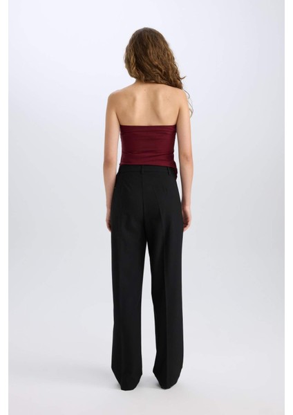 Wide Leg Klasik Kumaş Pantolon Normal Bel Geniş Paça Standart Boy E1518AX24WN