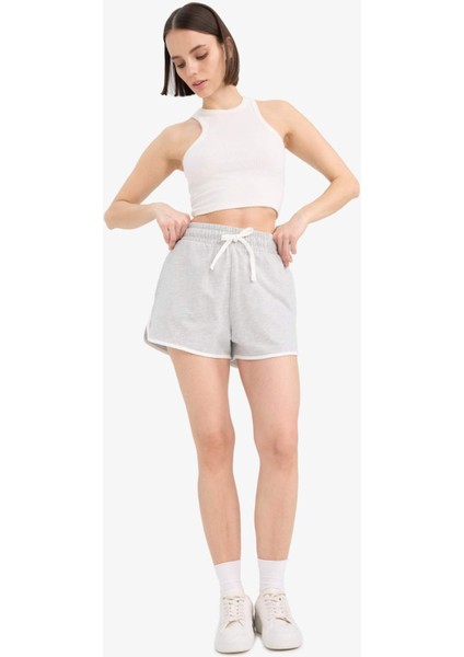 Coool Regular Fit Beli Lastikli Bağcıklı Kalın Mini Şort A6224AX25SM