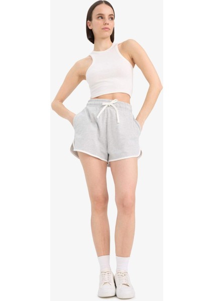 Coool Regular Fit Beli Lastikli Bağcıklı Kalın Mini Şort A6224AX25SM