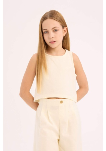 Kız Çocuk 2'li Takım Kolsuz Bluz Geniş Bol Paça Pantolon D9487A825SM