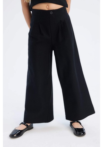 Kız Çocuk 2'li Takım Basic Düz Kolsuz Tişört Pantolon