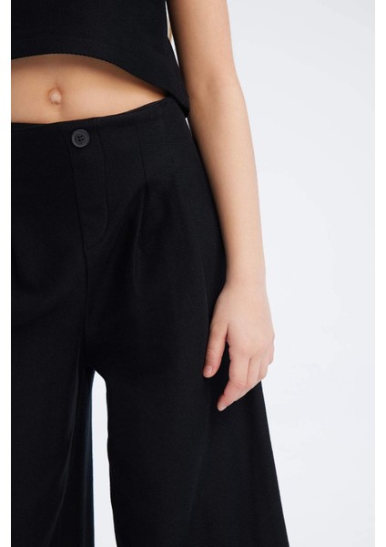 Kız Çocuk 2'li Takım Basic Düz Kolsuz Tişört Pantolon