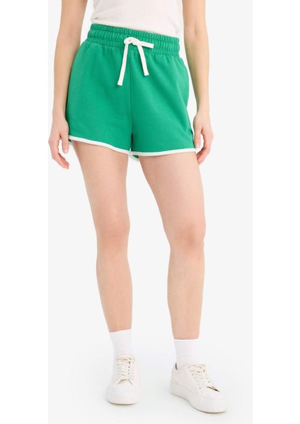 Coool Regular Fit Beli Lastikli Bağcıklı Kalın Mini Şort A6224AX25SM