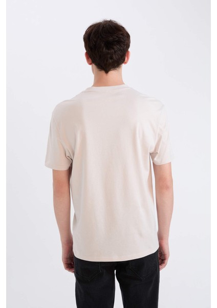 %100 Pamuk Regular Fit Bisiklet Yaka Baskılı Kısa Kollu Tişört D5559AX25SP