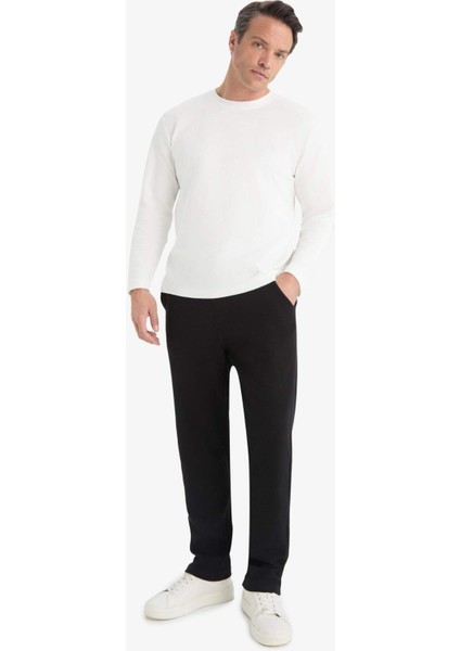 Regular Fit Cepli Düz Paça Dokulu Eşofman Altı D7603AX25SP