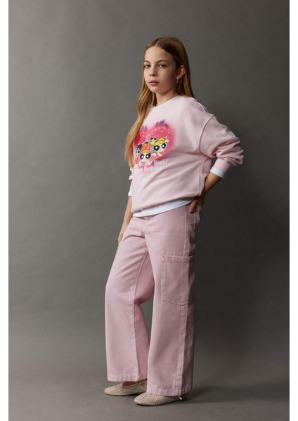 Kız Çocuk Wide Leg Kargo Geniş Paça Jean Pantolon C0451A825SM