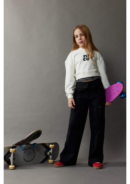 Kız Çocuk Wide Leg Kargo Geniş Paça Pamuklu Pantolon D9700a825sp