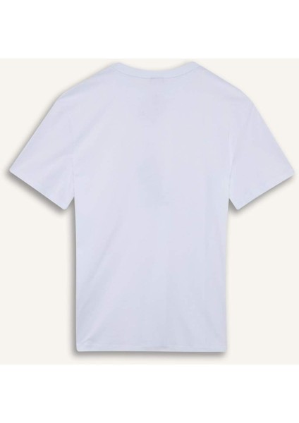 %100 Pamuk Regular Fit Bisiklet Yaka Baskılı Kısa Kollu Tişört D7939AX25SP