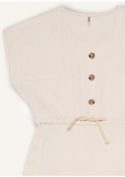 Kız Çocuk Gabardin Kısa Kollu Tulum D9308A825SM