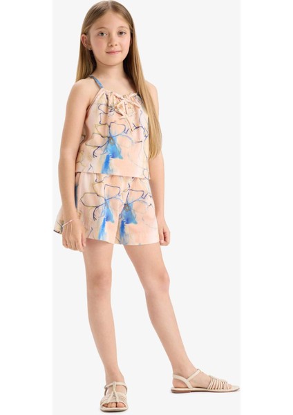 Kız Çocuk Desenli Askılı Bluz D7631A825SM