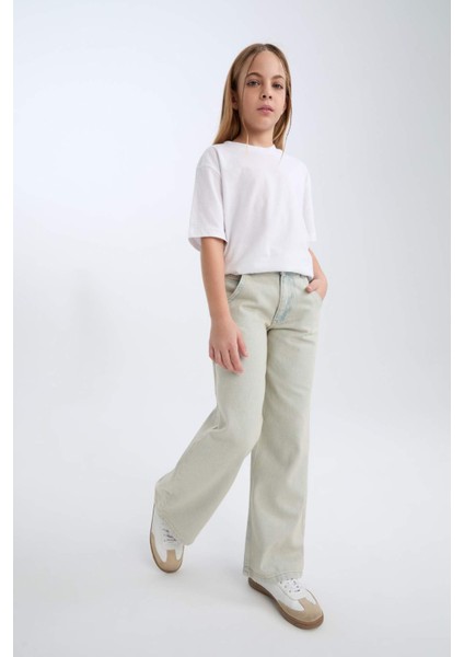 Kız Çocuk Wide Leg Geniş Paça Jean Pantolon D9128A825SP