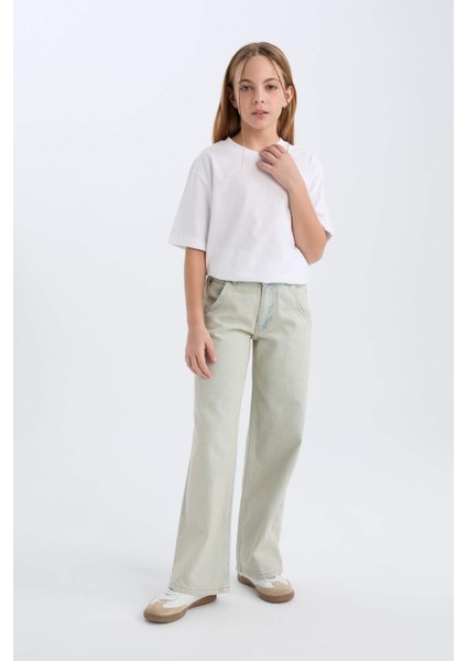 Kız Çocuk Wide Leg Geniş Paça Jean Pantolon D9128A825SP