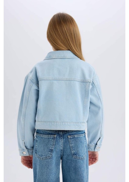 Kız Çocuk Düğmeli Cepli Denim Ceket D9698A825SP