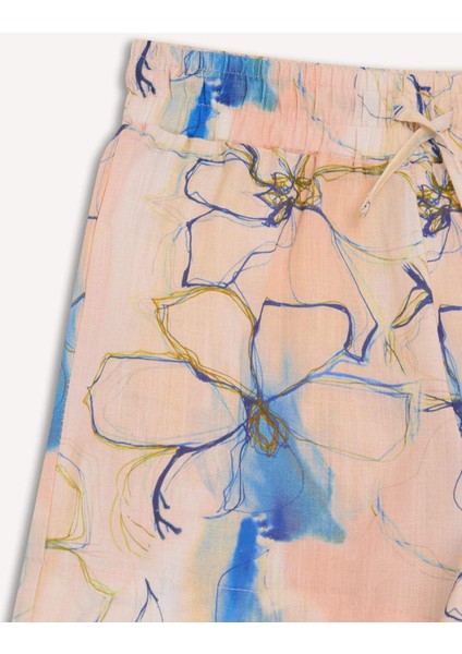 Kız Çocuk Beli Lastikli Desenli Pamuklu Şort D7624A825HS