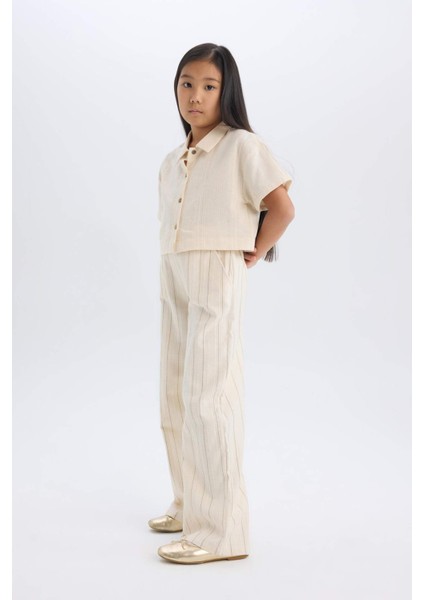 Kız Çocuk Wide Leg Geniş Paça Pamuklu Pantolon D9132A825SP