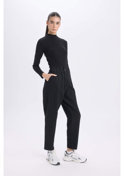 Paperbag Gabardin Kumaş Pantolon Cepli Standart Paça Gabardin Pantolon S2790AZ25SP