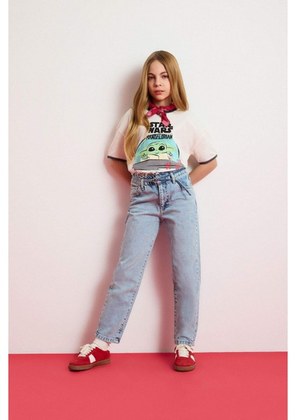 Kız Çocuk Paperbag Dar Paça Jean Pantolon D9696A825SP