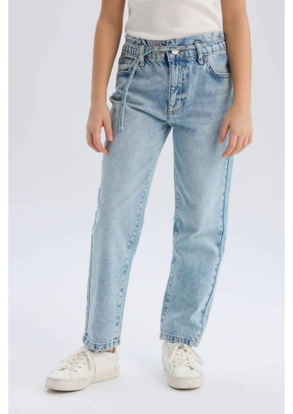 Kız Çocuk Paperbag Dar Paça Jean Pantolon D9696A825SP