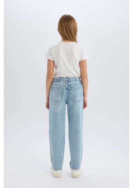Kız Çocuk Paperbag Dar Paça Jean Pantolon D9696A825SP