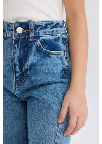 Kız Çocuk Wide Leg Geniş Bol Paça Jean Pantolon D9697A825SM