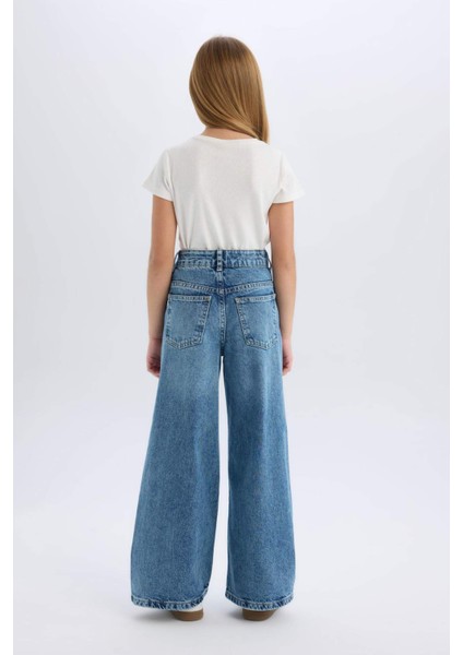 Kız Çocuk Wide Leg Geniş Bol Paça Jean Pantolon D9697A825SM