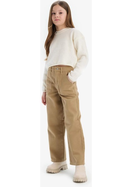 Kız Çocuk Wide Leg Geniş Paça Pamuklu Pantolon D9134A825SM