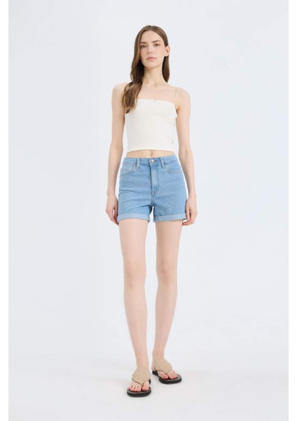 Normal Bel Katlamalı Paça Jean Şort A1959AX25SM
