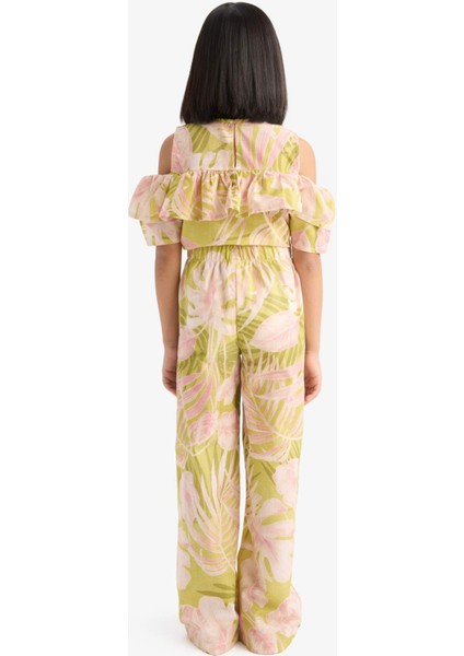 Kız Çocuk Desenli Wide Leg Geniş Paça Pamuklu Pantolon D7610A825SM