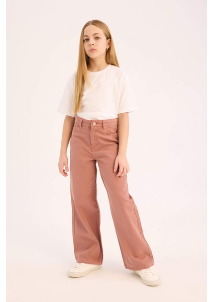 Kız Çocuk Wide Leg Geniş Paça Pamuklu Pantolon D9131A825SM