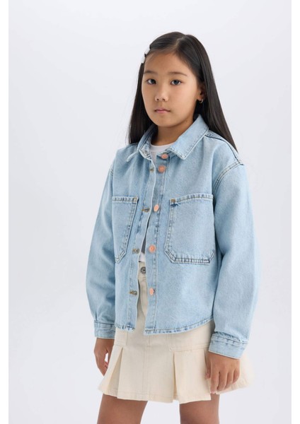 Kız Çocuk Pamuklu Denim Ceket D9699A825SP