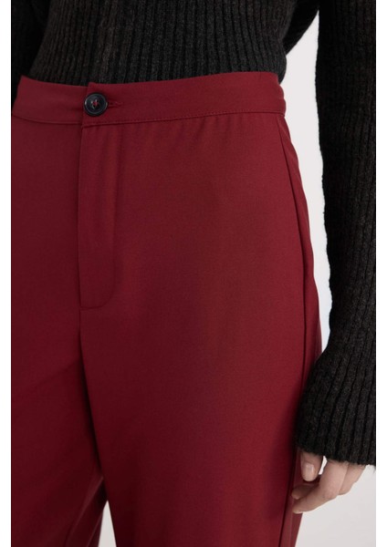 Wide Leg Kumaş Pantolon Geniş Bol Paça Yüksek Bel Basic Düz Standart Boy E1043AX24WN