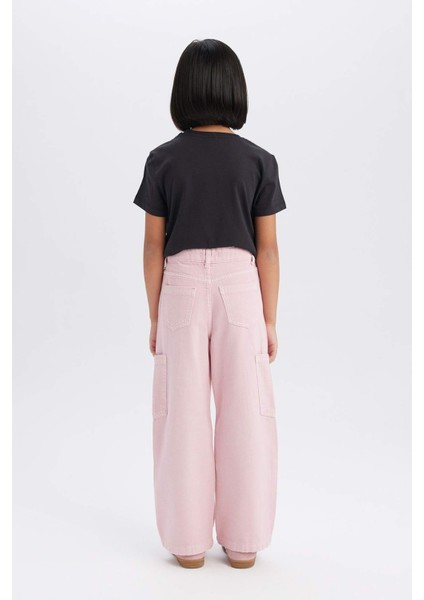 Kız Çocuk Wide Leg Kargo Geniş Paça Jean Pantolon C0451A825SM
