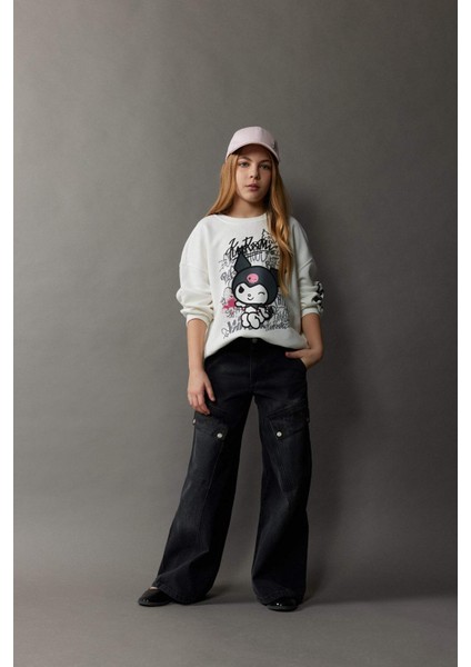 Kız Çocuk Wide Leg Kargo Geniş Paça Pamuklu Pantolon D9693A825SP