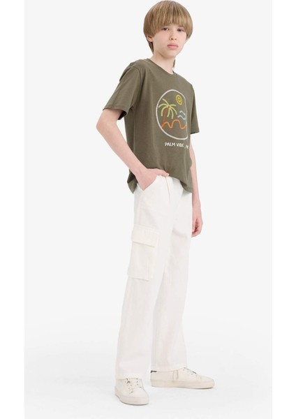 Erkek Çocuk Wide Leg Standart Paça Gabardin Pantolon E1586A825SM