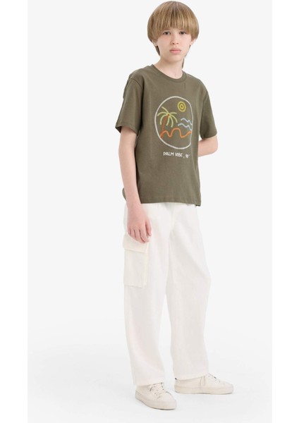 Erkek Çocuk Wide Leg Standart Paça Gabardin Pantolon E1586A825SM