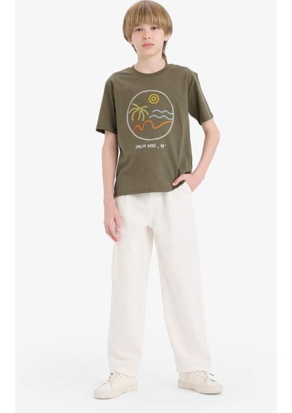 Erkek Çocuk Wide Leg Standart Paça Gabardin Pantolon E1586A825SM