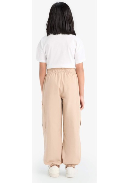 Kız Çocuk Paraşüt Kargo Cepli Jogger Paça Pantolon E0162A825SM