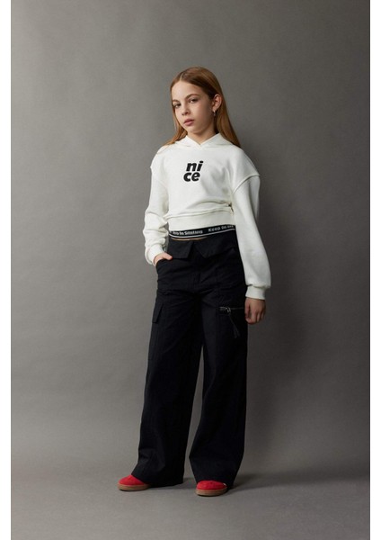 Kız Çocuk Wide Leg Kargo Geniş Paça Pamuklu Pantolon D9700a825sp