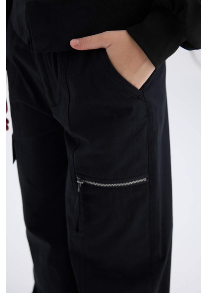 Kız Çocuk Wide Leg Kargo Geniş Paça Pamuklu Pantolon D9700a825sp