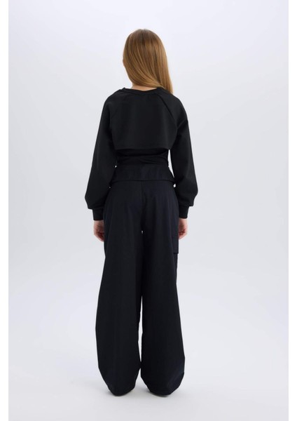 Kız Çocuk Wide Leg Kargo Geniş Paça Pamuklu Pantolon D9700a825sp